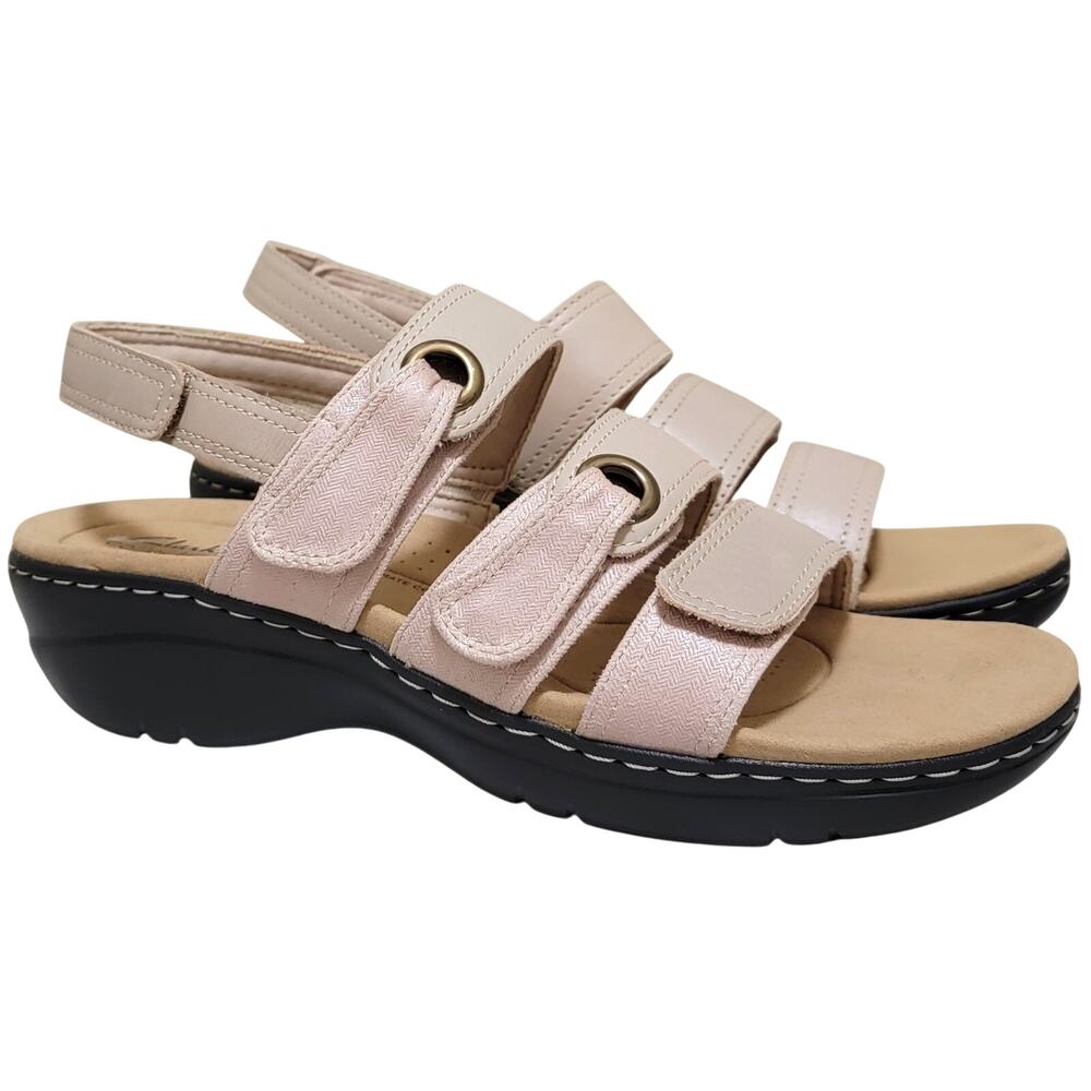 Clarks Women Merliah2 Bali Triple Strap Slingback Sandals Size US 11M Sand Combi